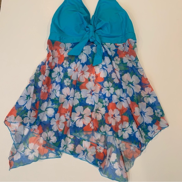 Blue Two Piece Swimwear Swim Skirt Mesh Bikini NWT Size 2XL - Picture 10 of 15
